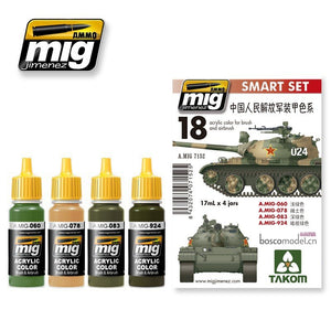 Munitions pour véhicules Mig Jimenez 7152 PLA (Armée populaire de libération chinoise) - Kit acrylique intelligent (4 x 17 ml)