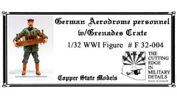 Copper State Models F32-004 Personnel d&amp;#39;aérodrome allemand avec caisse de grenades 1/32