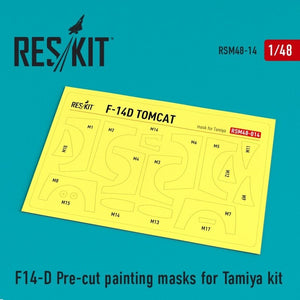 Masques de peinture prédécoupés RESKIT RSM48-0014 F-14D pour maquette Tamiya au 1/48