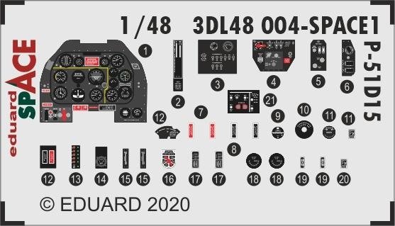 Eduard 3DL48004 P-51D-15+ SPACE 3D pour Eduard 1/48