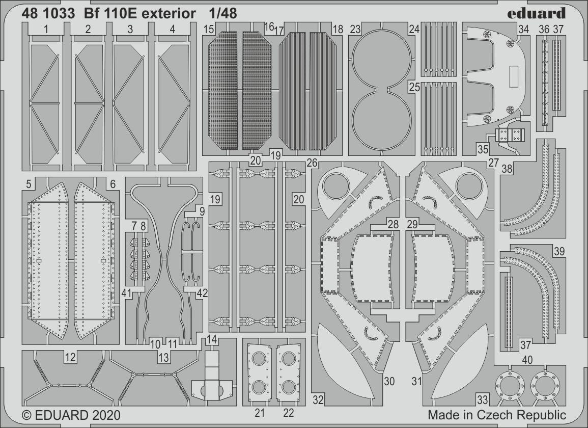 Eduard 481033 Bf 110E extérieur 1/48 DRAGON