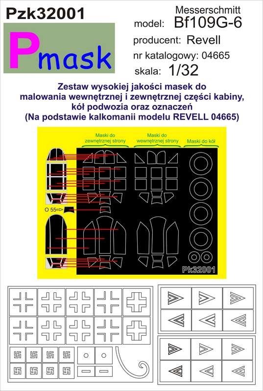 Masque PZK32001 MESSERSCHMITT BF109G-6 (REVELL 04665) (1/32)