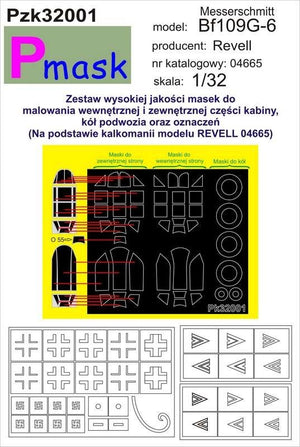 Masque PZK32001 MESSERSCHMITT BF109G-6 (REVELL 04665) (1/32)
