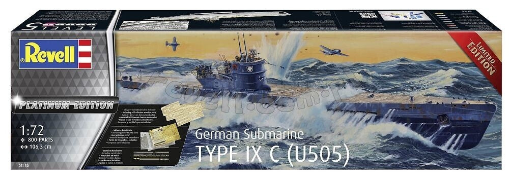 Revell 05180 Sous-marin allemand Type IX (U505) - Édition limitée 1/72