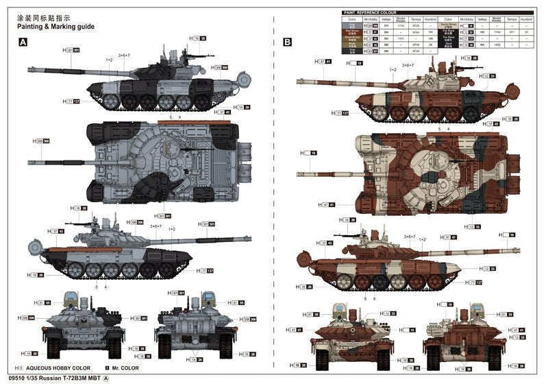 Trumpeter 09510 Char de combat principal russe T-72B3M 1/35 – immagine 3