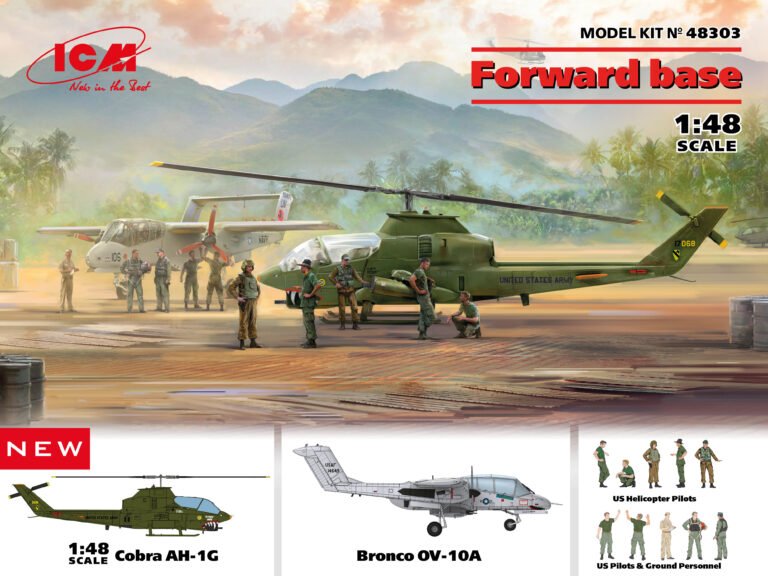 ICM 48303 SOCLE AVANT, Cobra AH-1G + Bronco OV-10A 1/48