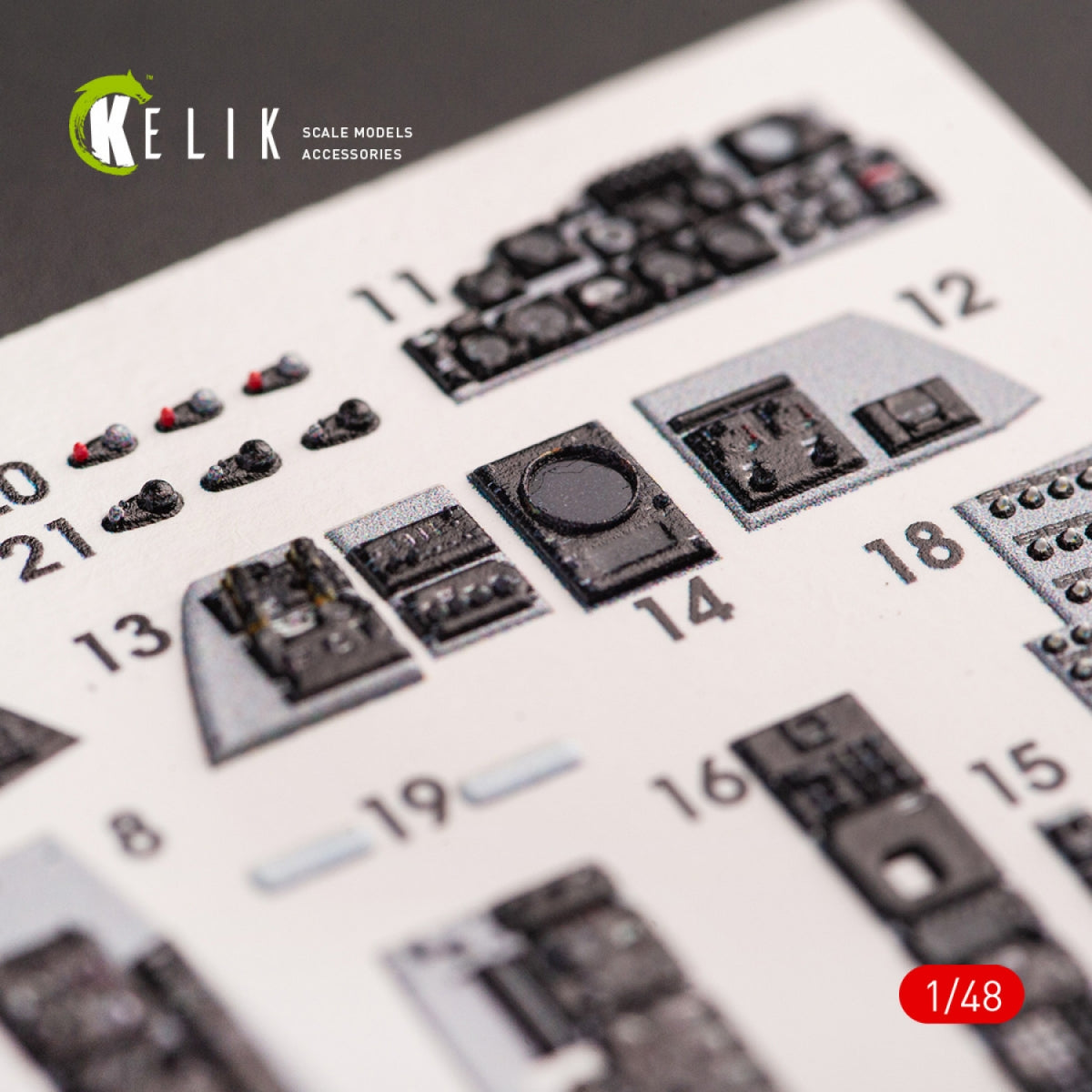 KELIK K48070 F-4E « PHANTOM II » DÉCALCOMANIES 3D INTÉRIEURES POUR MAQUETTE MENG 1/48 – Bild 7