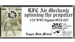 Copper State Models F32-027 RFC Mécanicien d&amp;#39;air faisant tourner l&amp;#39;hélice 1/32