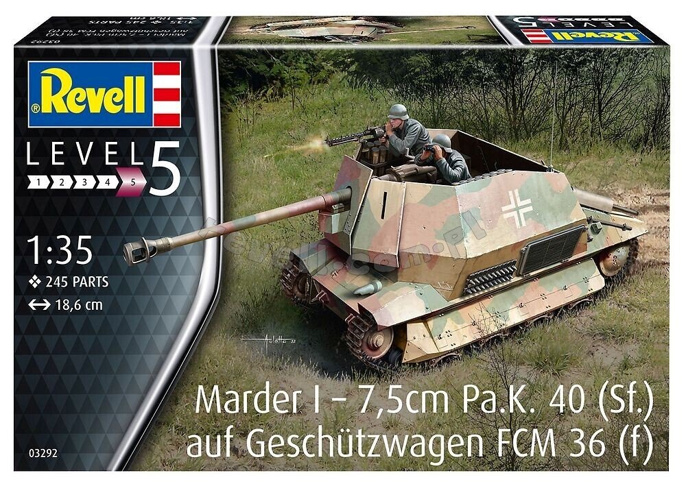 Revell 03292 Marder I - 7,5 cm Pa.K. 40 (Sf.) Auf Geschutzwagen FCM 36 (f) 1/35