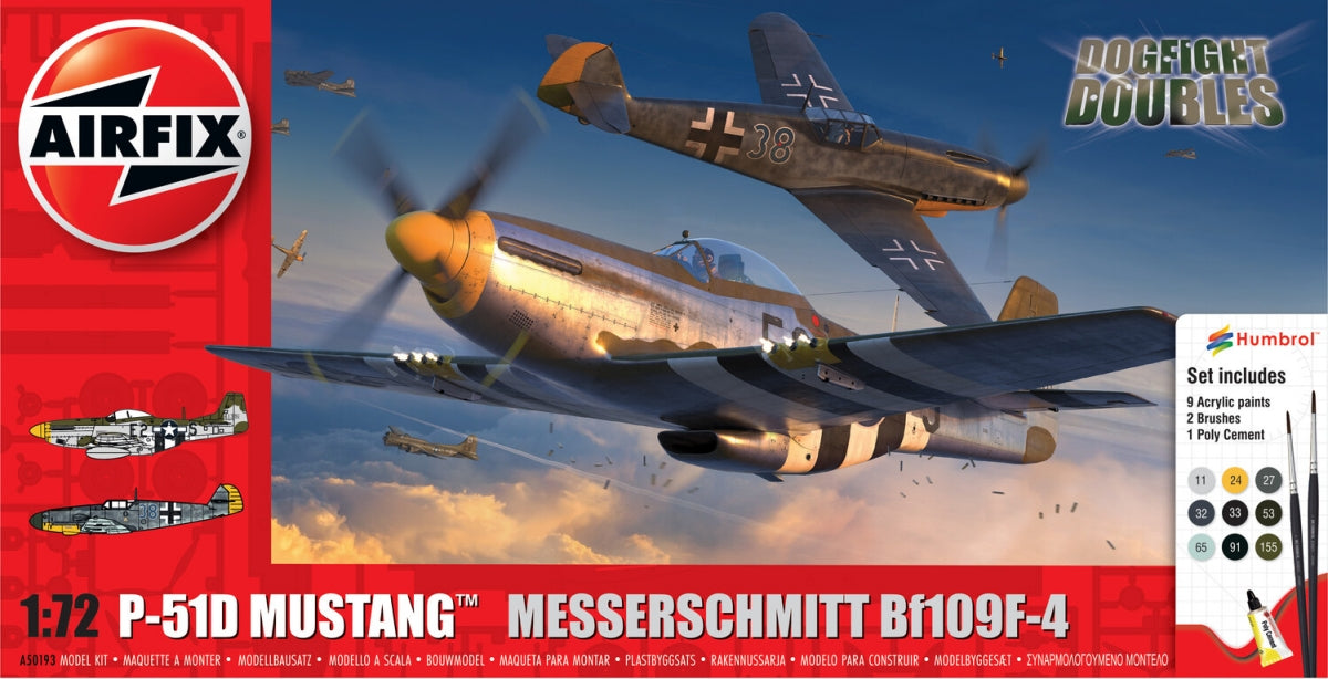 Airfix 50193 P-51D Mustang contre Bf109F-4 Combat aérien - Coffret double 1/72