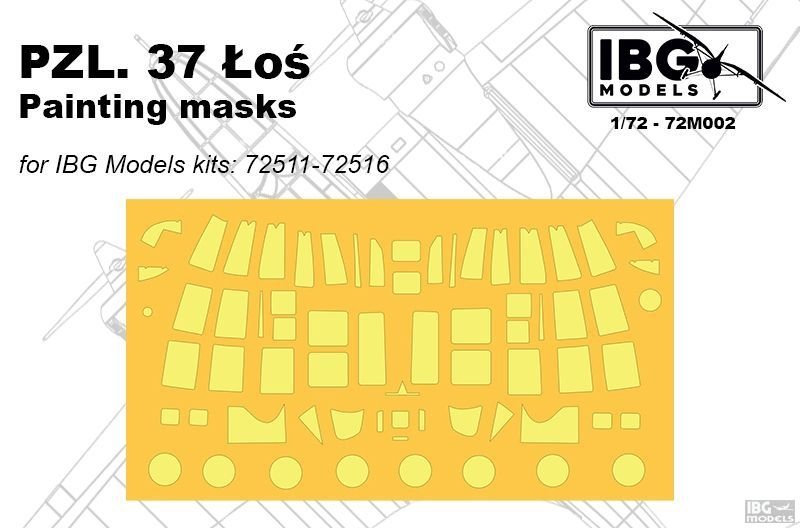 IBG 72M002 PZL.37 Moose Masques de peinture 72511-516 1/72