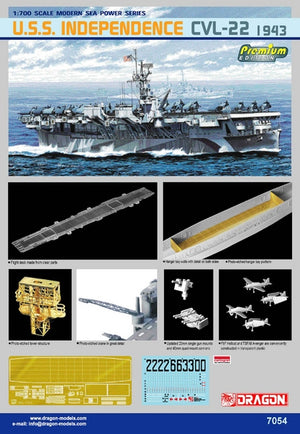 Dragon 7054 USS Independence CVL-22 1943 1/700 – Bild 2