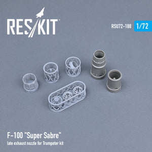 RESKIT RSU72-0188 F-100 « SUPER SABER » TUYAU D&amp;#39;ÉCHAPPEMENT TARDIF POUR MAQUET TRUMPETER 1/72 – image 3