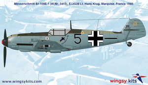 Maquette Wingsy D5-07 Chasseur allemand de la Seconde Guerre mondiale MESSERSCHMITT Bf 109 E-1 1/48 – image 16