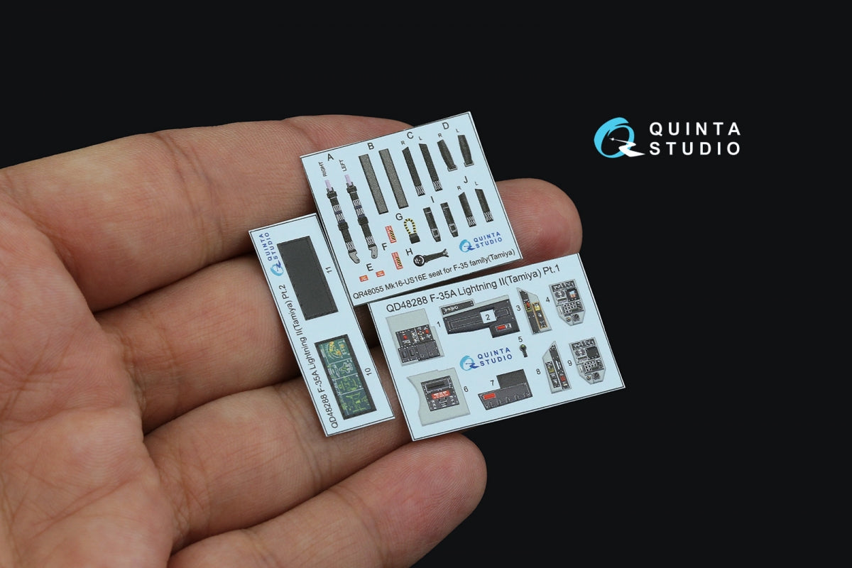 Intérieur imprimé en 3D et coloré sur papier décalcomanie Quinta Studio QD48288 F-35A (Tamiya) 1/48 – Bild 4