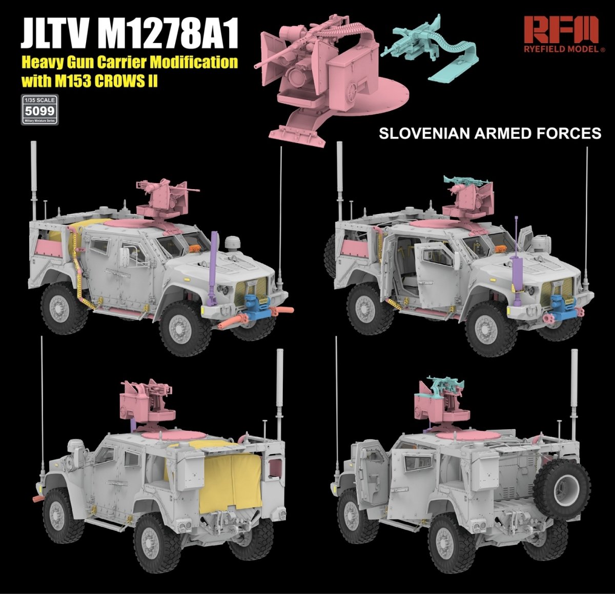 Rye Field Modèle 5099 JLTV M1278A1 Modification de transporteur de canon lourd avec M153 CROWS II 1/35 – image 3