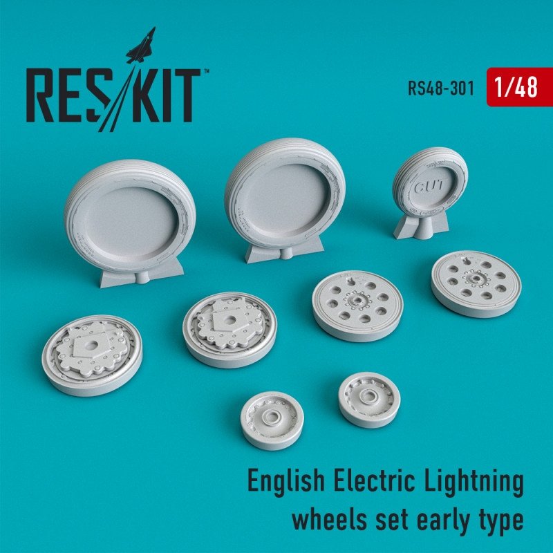 RESKIT RS48-0301 English Electric Lightning Wheels, modèle ancien, échelle 1/48