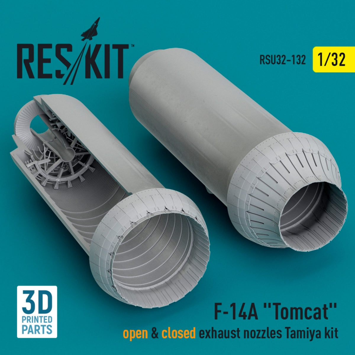 RESKIT RSU32-0132 F-14A « Tomcat » tuyères d&amp;#39;échappement ouvertes et fermées, kit Tamiya (impression 3D), échelle 1/32