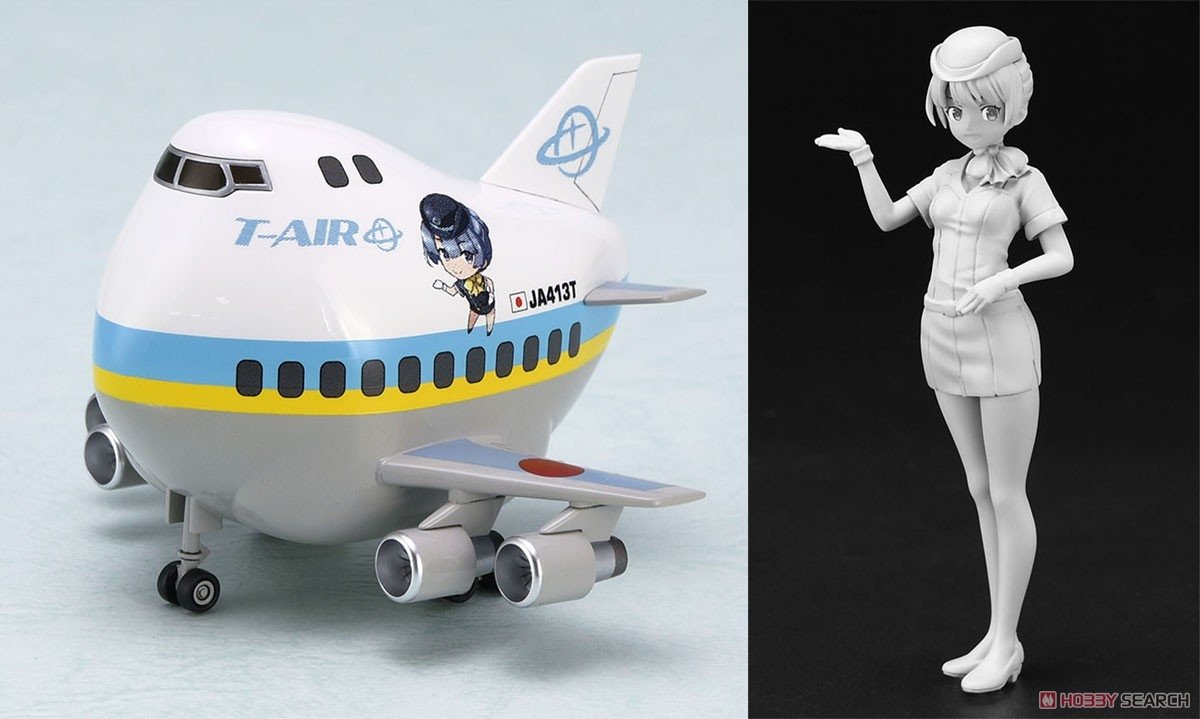 Hasegawa SP465 Egg Girls Collection 12 Sara Mayuki (CA) avec avion de ligne 1/20 – immagine 4