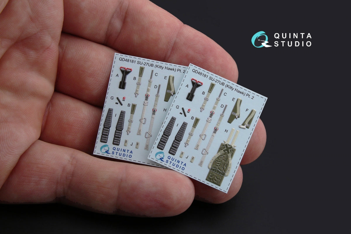 Intérieur coloré imprimé en 3D sur papier décalcomanie Quinta Studio QD48181 Su-27UB (pour kit KittyHawk) 1/48 – image 3