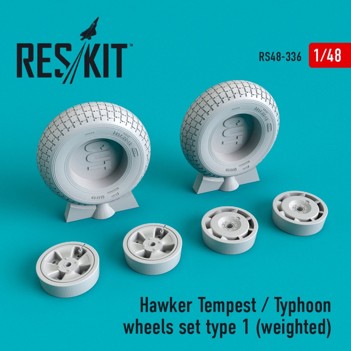 RESKIT RS48-0336 HAWKER TEMPEST/TYPHOON ENSEMBLE DE ROUES TYPE 1 (LESTÉ) 1/48