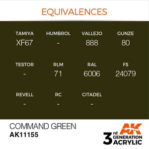 AK Interactive AK11155 COMMAND VERT – STANDARD 17 ml – immagine 3