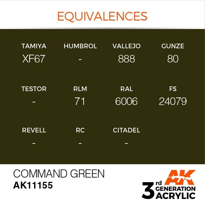 AK Interactive AK11155 COMMAND VERT – STANDARD 17 ml – immagine 3