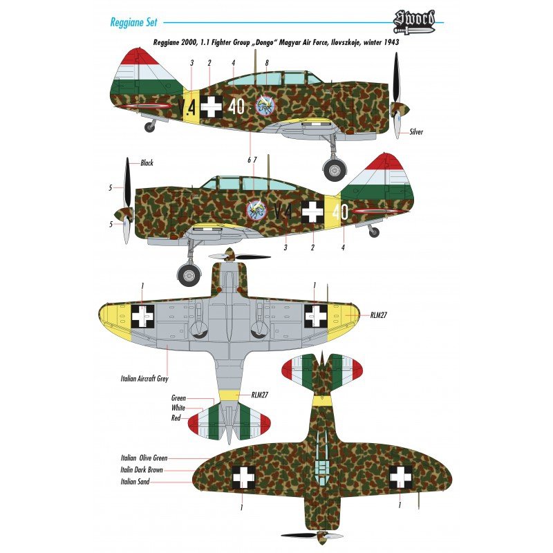 Épée 72110 Reggiane Fighter 6 pièces 1/72 – image 3