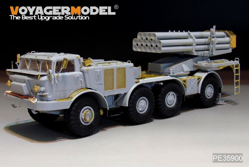 Maquette Voyager PE35900, lance-roquettes multiple russe moderne 9P140 TEL de base 9K57 Uragan (BM-27) pour TRUMPETER au 1/35  – Bild 3