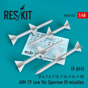 RESKIT RS48-0323 MISSILES AIM-7F SPARROW III À FAIBLE VISUALISATION (4 PIÈCES) 1/48