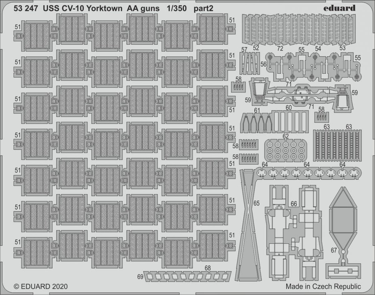 Eduard 53247 USS CV-10 Yorktown Canons AA 1/350 TRUMPETER – immagine 2