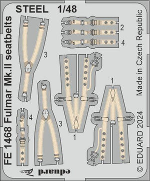 Eduard FE1468 Fulmar Mk. II seatbelts STEEL TRUMPETER 1/48