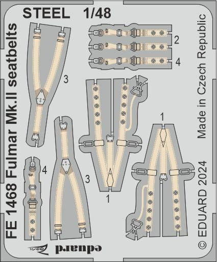 Eduard FE1468 Fulmar Mk. II seatbelts STEEL TRUMPETER 1/48