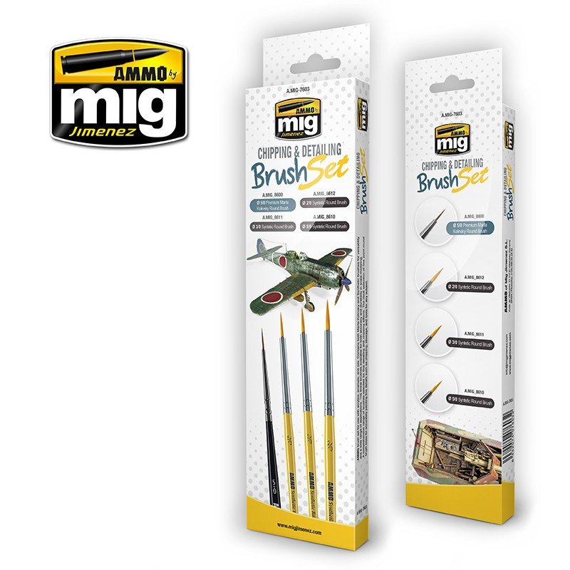 Ensemble de brosses de finition et d&amp;#39;écaillage AMMO de Mig Jimenez 7603