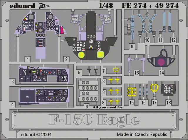 Intérieur du F-15C Eduard 49274 au 1/48 (Hasegawa)