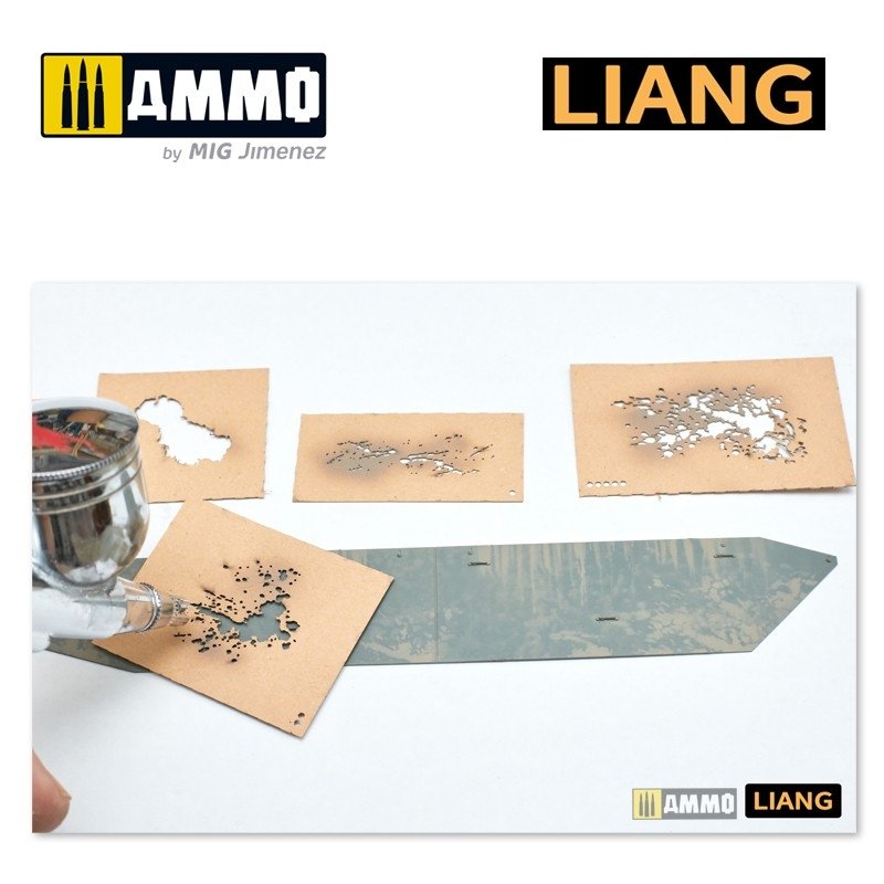 Pochoirs pour aérographe Liang 0003 Effets d&amp;#39;éclaboussures de boue – image 4