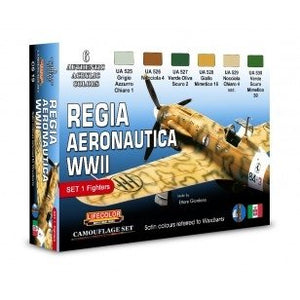 Coffret de peinture acrylique Lifecolor CS19 - Avions italiens de la Seconde Guerre mondiale - 1 x 6 x 22 ml