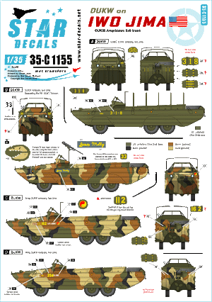 Star Decals 35-C1155 DUKW sur Iwo Jima 1/35