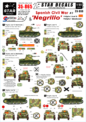 Star Decals 35-865 Guerre civile espagnole n° 3. « Negrillo » 1/35