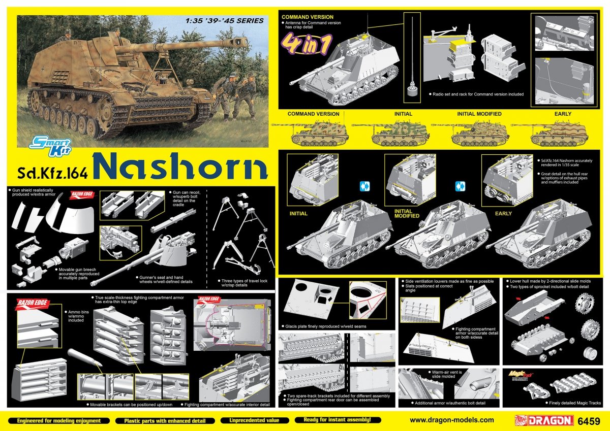 Dragon 6459 Sd.Kfz.164 Nashorn (4 en 1) 1/35 – Bild 2