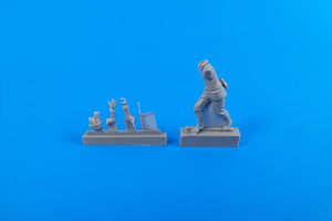CMK 48309 Motocycliste allemand de la Seconde Guerre mondiale (poussant sa machine) pour kit Tamiya BMW 1/48 – imagen 3