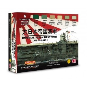 Coffret de peinture acrylique Lifecolor CS37, Bleu marine japonais, lot de 2 (6 x 22 ml).