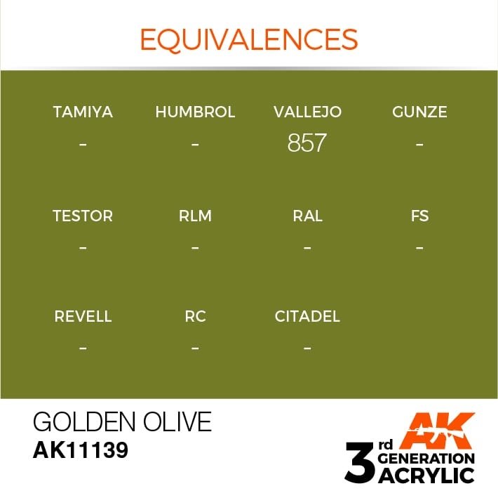 AK Interactive AK11139 GOLDEN OLIVE – STANDARD 17 ml – image 3