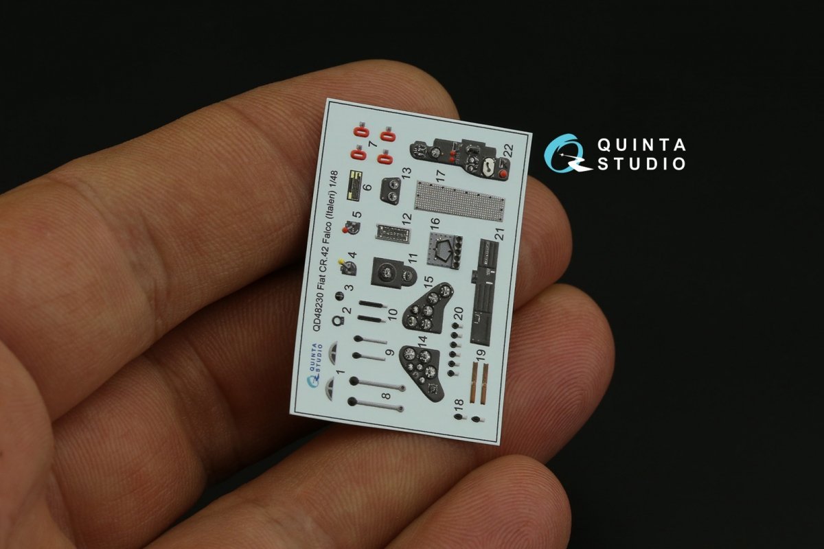 Intérieur imprimé en 3D et coloré sur papier décalcomanie Quinta Studio QD48230 Fiat CR.42 (Italeri) 1/48 – Bild 5