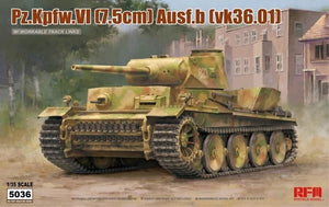 Maquette Rye Field 5036 Pz.Kpfw.VI (7,5 cm) Ausf.B (VK36.01) avec chenilles fonctionnelles, échelle 1/35
