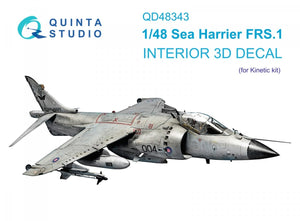 Intérieur imprimé en 3D et coloré sur papier décalcomanie (Kinetic) Quinta Studio QD48343 Sea Harrier FRS.1 1/48