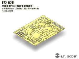 ET Model E72-025 Canon antichar allemand Pak 40 de 7,5 cm (Seconde Guerre mondiale) pour maquette DRAGON au 1/72 – image 7