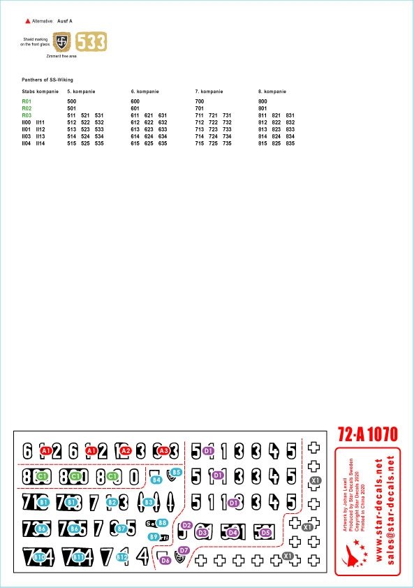 Star Decals 72-A1070 Viking n° 1. Échelle 1/72 – image 2