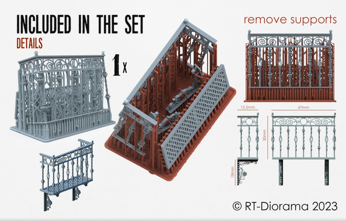 RT-Diorama 35705 Balcon en fer forgé 1/35 – Bild 2