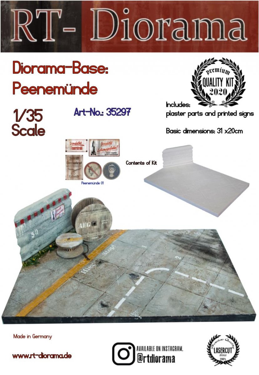 RT-Diorama 35297 Base de diorama : &amp;quot;Peenemünde&amp;quot; 1/35